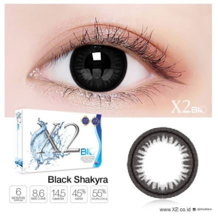 Softlens X2 Bio Black Shakyra Original X2 Made In Korea Nyaman & Murah